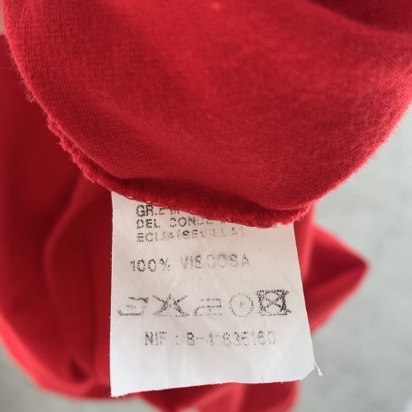 Precchio Colors Concept Red Ruffle Detail Fitted Short Sleeve Knit Top - Picture 5 of 7